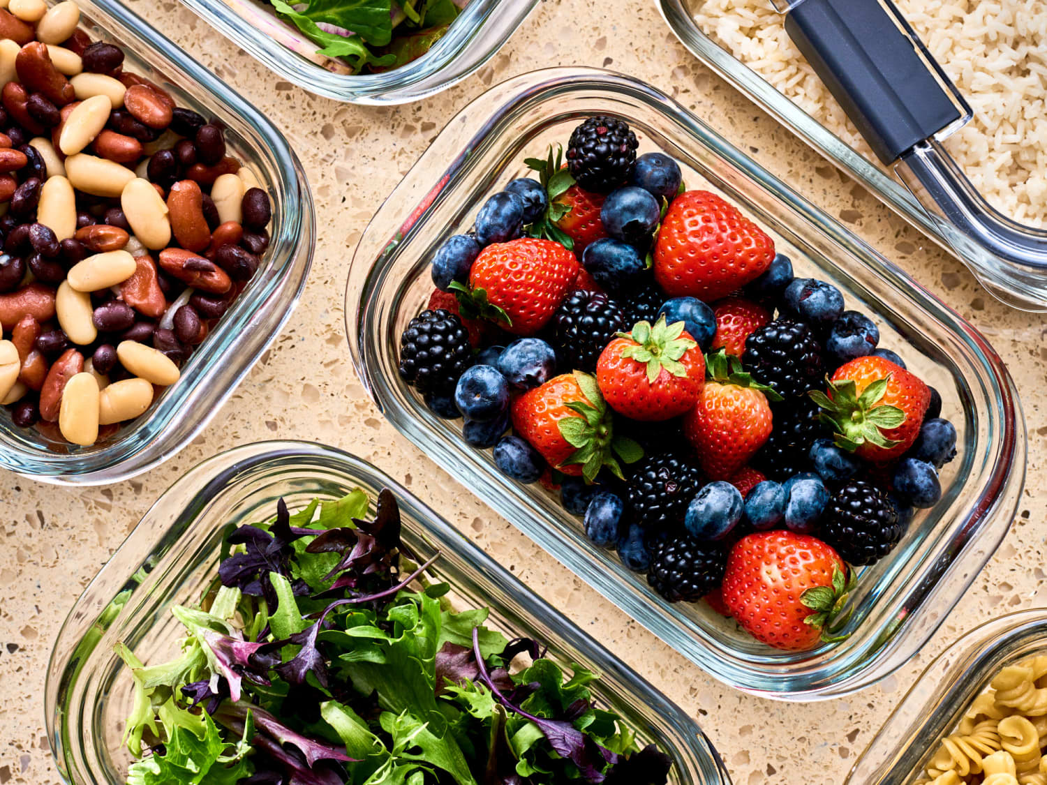 Glass containers top for freezing food